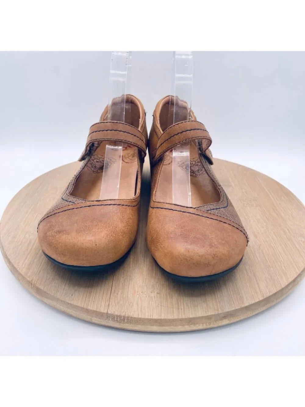 Taos Shoes Womens 9 40 Brown Leather Comfort Mary Jane Mambo Heels